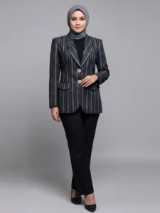 Blazer Lurik Bergaya Maskulin