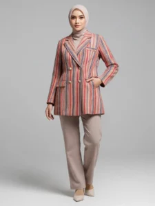 Blazer Lurik Double-Breasted